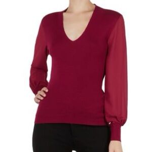 $190 Ted Baker Bryanna Bishop-Sleeve Sweater EUC Sz L